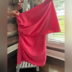 Hot pink dress one shoulder never worn
